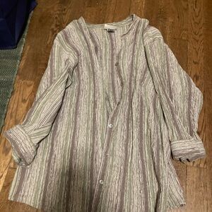 Funky Vintage Striped Button-Up Shirt